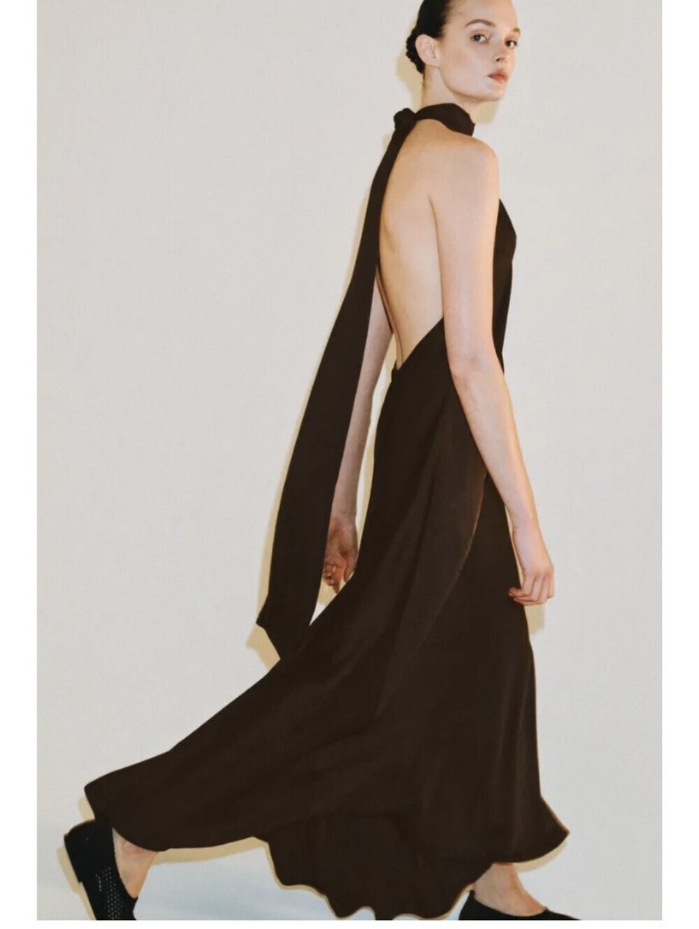 Zara ZW Collection Satin Halter Dress - Picture 4 of 10